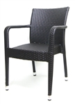 Wicker Coffee Weave Dining Arm Chairs