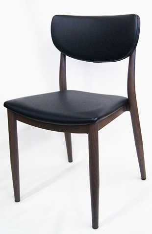 Modern Wood Grain Metal Upholstered Chair