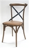 Cross Back Farm House Chair with Padded Seat