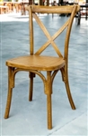 Cross Back Oak Resin {Plastic} Outdoor Chair