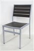 ESPRESSO Silver Frame Teak Wood Grain Chairs