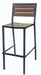 Pecan Aluminum Teak Slats Arm Chair w/ Black Frame