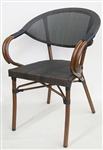 Rattan  Arm Chair Gray/Brown Performance Weave