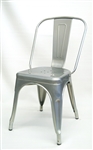 Silver Galvanized Industrial Stacking Chair