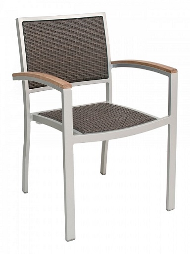 Outdoor Wicker Restaurant Teak Arm Chair