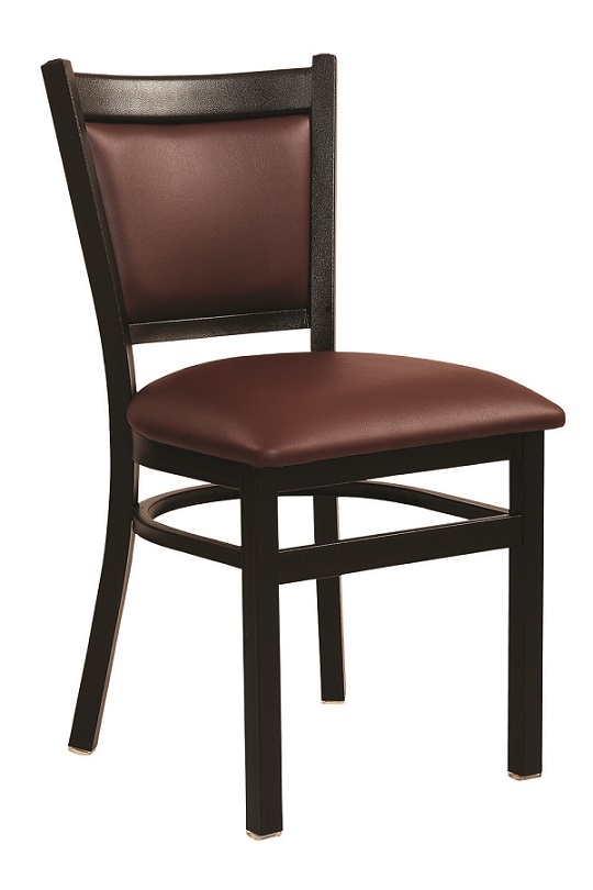 Black Metal Upholstered Dining Chair