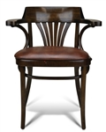 Upscale Bent Wood Fan Back Dining Arm Chair