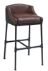Industrial Bar Stool with Black Metal Upholstered Seat