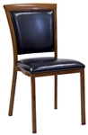 Upholstered Black Walnut Wood Grain  Metal Chair