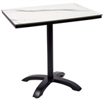 White Grey Outdoor Table Top Set w/Aluminum Base