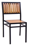 Teak Black Frame Chair with Vertical Slats