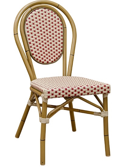 Bistro Rattan Chair with Ivory Red weave