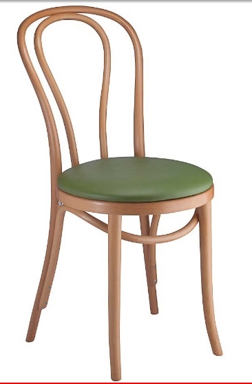 Classic Bent Wood Chair w/Padded Seat