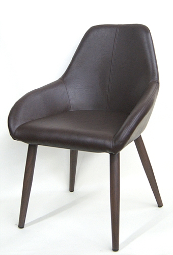 Upholstered  Brown Metal Chair