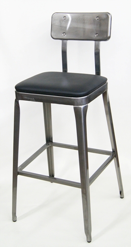 Industrial Metal Chair in Pewter Glossy. Weight 24 lbs