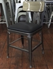 Industrial Pewter Metal Chair with Padded chair