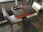 Upholstered Metal Wood Grain Dining Chair