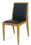 Modern Upholstered Restaurant Dining Chair: Oak