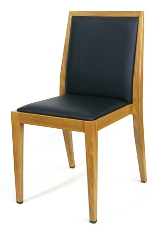 Modern Upholstered Restaurant Dining Chair: Oak