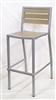 Teak GREY BROWN with Silver Bar Stools