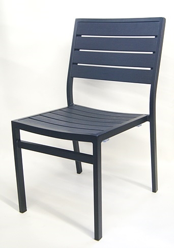 Teak Black Slat Chair: Outdoor Bistro Dining