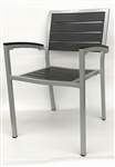 Teak ESPRESSO Arm Chair with  Grey Frame