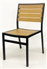 Teak Aluminum Slats Black Frame Dining Chair