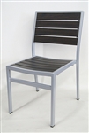 ESPRESSO Silver Frame Teak Wood Grain Chairs