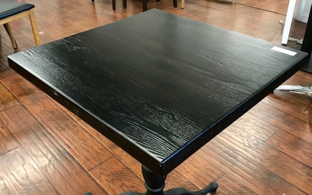 Distressed Black Wood Restaurant Tabletop, Best Stain For Wood Desk Top