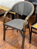 Rattan Arm Chair w/ Black/Brown Performance Weave