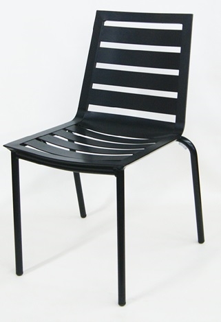 Outdoor Patio Furniture Black Multi-Slat Chair