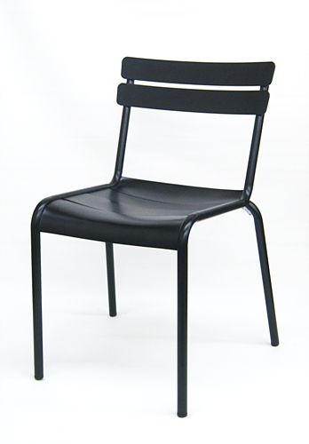 Outdoor Patio Metal Chair Black Multi-Slat