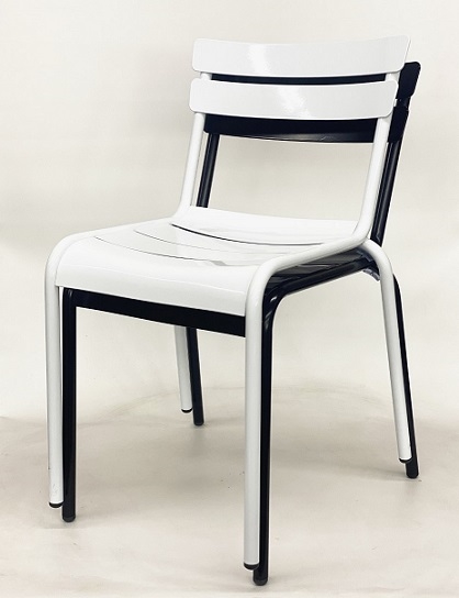 Outdoor Patio Metal Chair White Multi-Slat