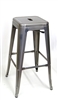 Pewter Grey Stool Backless 30"h