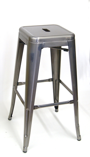 Pewter Grey Stool Backless 30"h