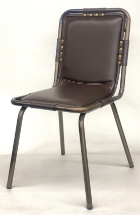 Industrial Padded Metal Chair