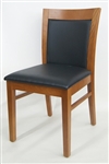 Rustic Oak Upholstered Restaurant Dining Chair