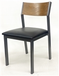 Industrial Metal Wood Padded  Chair