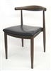 Wood Grain Metal Chair with Floating Back: Walnut
