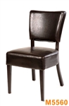 Upholstered Espresso Leather Grain Dining Chair