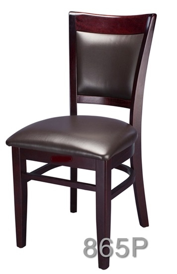 Upholstered  Espresso Stained Restaurant Dining Chair