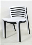 Ladder Back  Plastic White and Grey Resin Chair