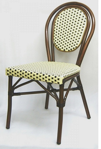 Panama Rattan Bistro Side Chairs: Creme/Black