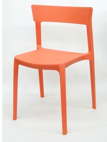SKI  White Molded Resin Side Chair