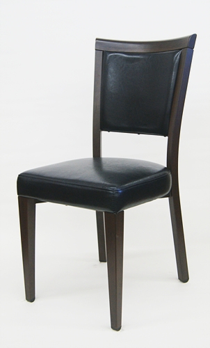 Modern Wood Grain Metal Upholstered Dining Chair