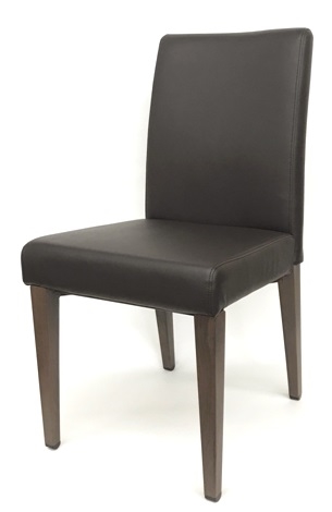 Wood Grain Metal Leatherette Chairs with Espresso frame and vinyl