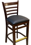 Ladder Back Bar Stool with Padded Seat