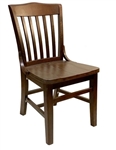 American Educator Wood Dining Chair w Saddle Seat