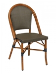 Rattan Chair with Textilene Mesh Black/Coffee Weave Black/Chocolate or Light/Basket