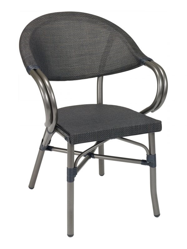 Silver Mesh Silver Rattan Arm Chair